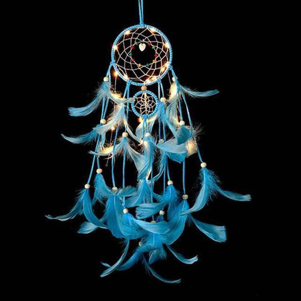 Atrapasueños LED para habitación infantil de decoración nórdica con luces colgantes de tejer