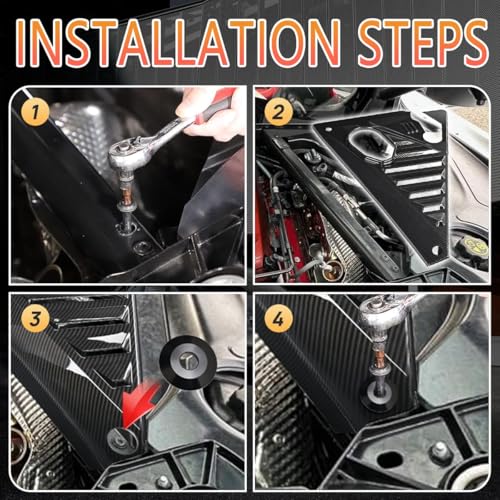 Image of 2PCS Upgrade Engine Bay Side Panel Covers Compatible with for Corvette C8 Stingray Z51 2020-2026 and for C8 Z06 2023+,Carbon Fiber Pattern Mid Engine Compartment Dust Debris Shield Guards