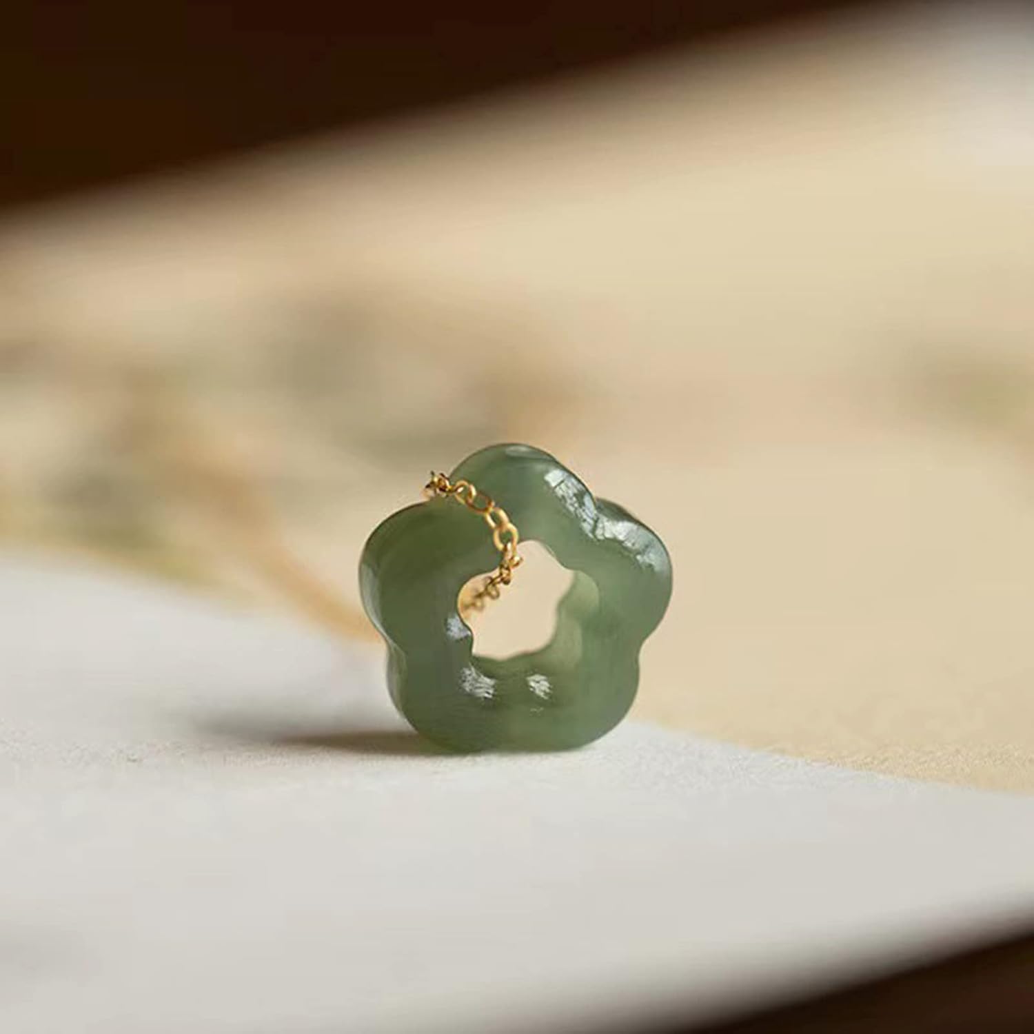 Pendant Necklace Natural Hetian Jade Plum Blossom Pendant Simple Collarbone Necklace Dainty Choker - Image 2