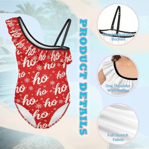 Image of Girls Swimsuit One Piece Ruffle Swimsuit Non-Slip Straps UPF 50+ for Girls Size 3-14 Years