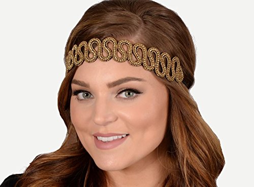 "Andi" Authentic Pink Pewter Headband (Gold)