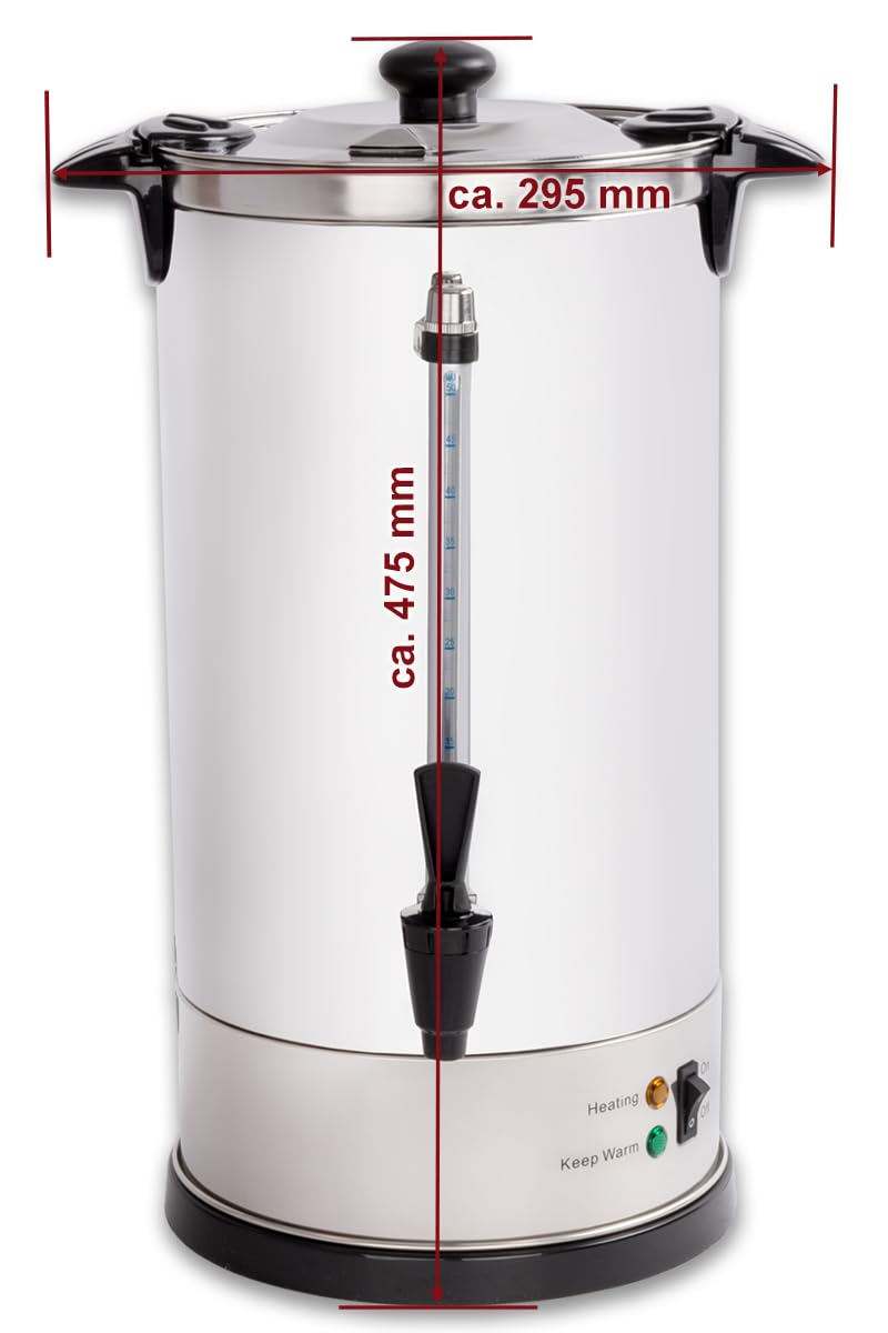 Beeketal 'BGK9' Gastro Rundfilter Kaffeemaschine 9 Liter mit rosftreiem Permanent-Filter, Edelstahl Filterkaffeemaschine doppelwandig mit 2 Heizsystemen (Brühen/Warmhalten) und Füllstandsanzeiger