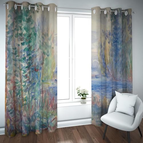 Cortinas opacas cortas para dormitorio, sala de estar, 2 paneles, 210 x 140 cm