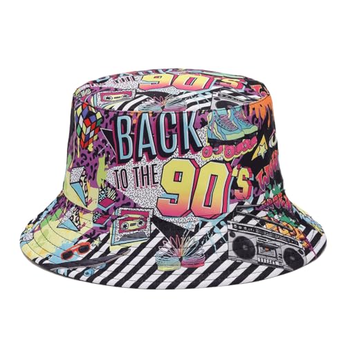 Image of Quanhaigou Bucket Hat for Men Women,Packable Reversible Printed Sun Hats,Fisherman Outdoor Summer Travel Hiking Beach Caps
