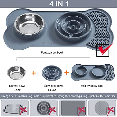 PANZZDA Slow Feeder Dog Bowls with Lick Mat, No Spill No Skid Interactive Bloat Stop Durable No Choking Healthy Design… - Image 4