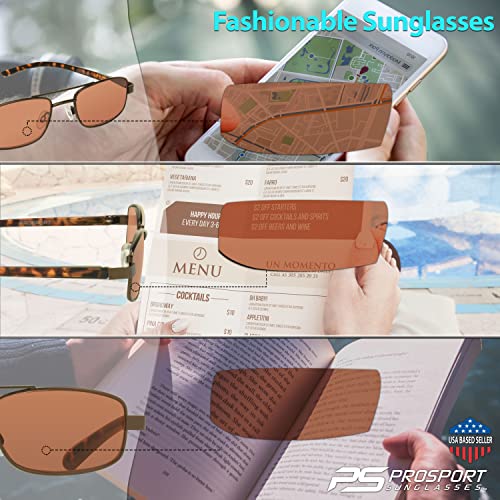 Image of proSPORT Reading Glasses Tinted Full Lens Sun Readers Pilot Square Aviator NOT BIFOCAL