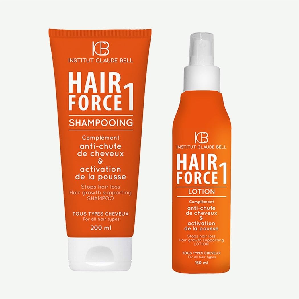 Claude Bell Hair Force One Kit 150 ml Lotion + 250 ml Shampoo Anti Hair Loss Promotes Regrowth