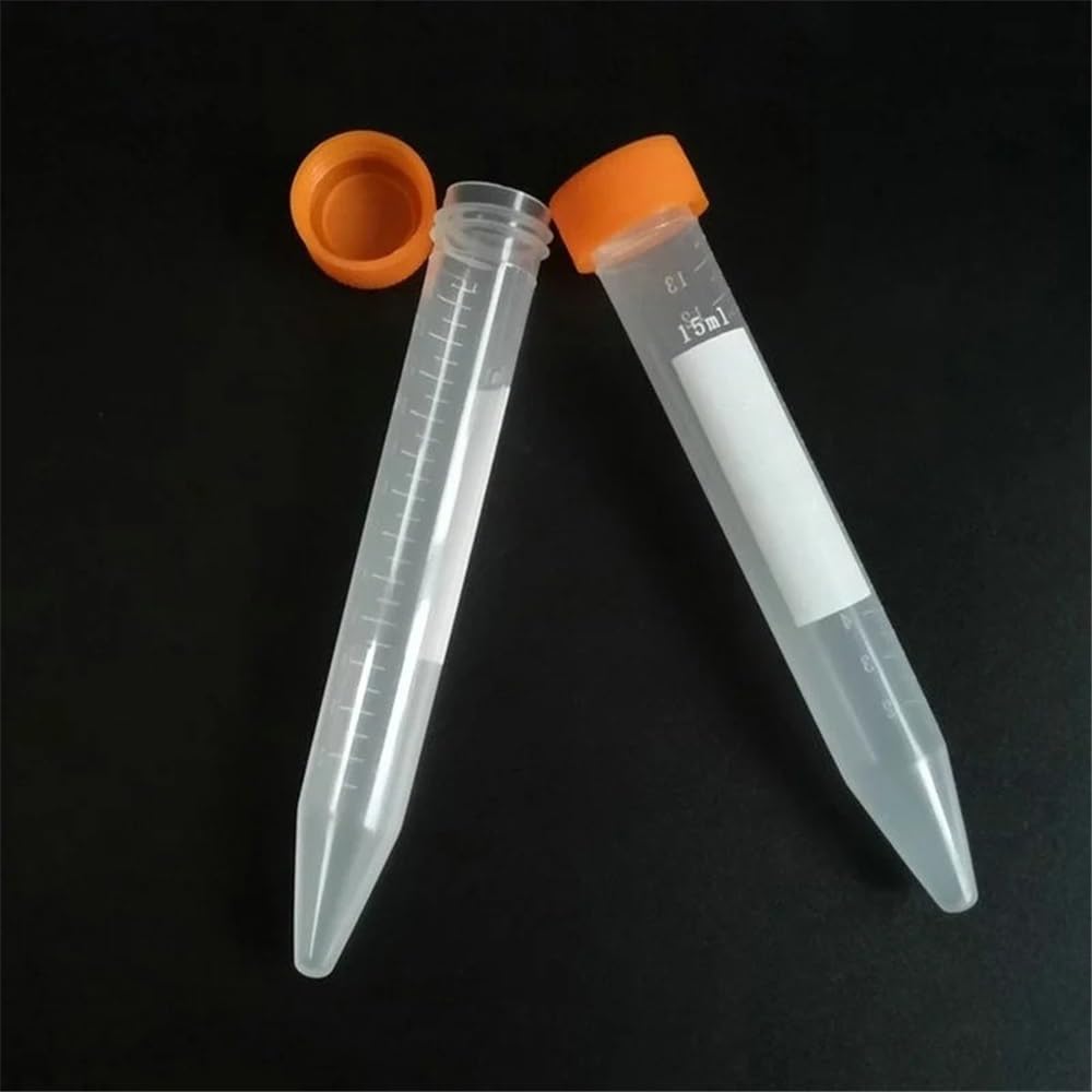 100 pezzi/confezione da 15 ml provette coniche for centrifuga in plastica con tacche graduate tappo a vite