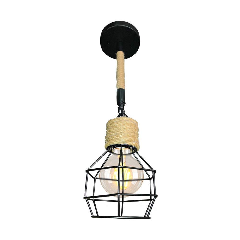 Plafonnier rétro Edison E27 avec cage métallique suspendue