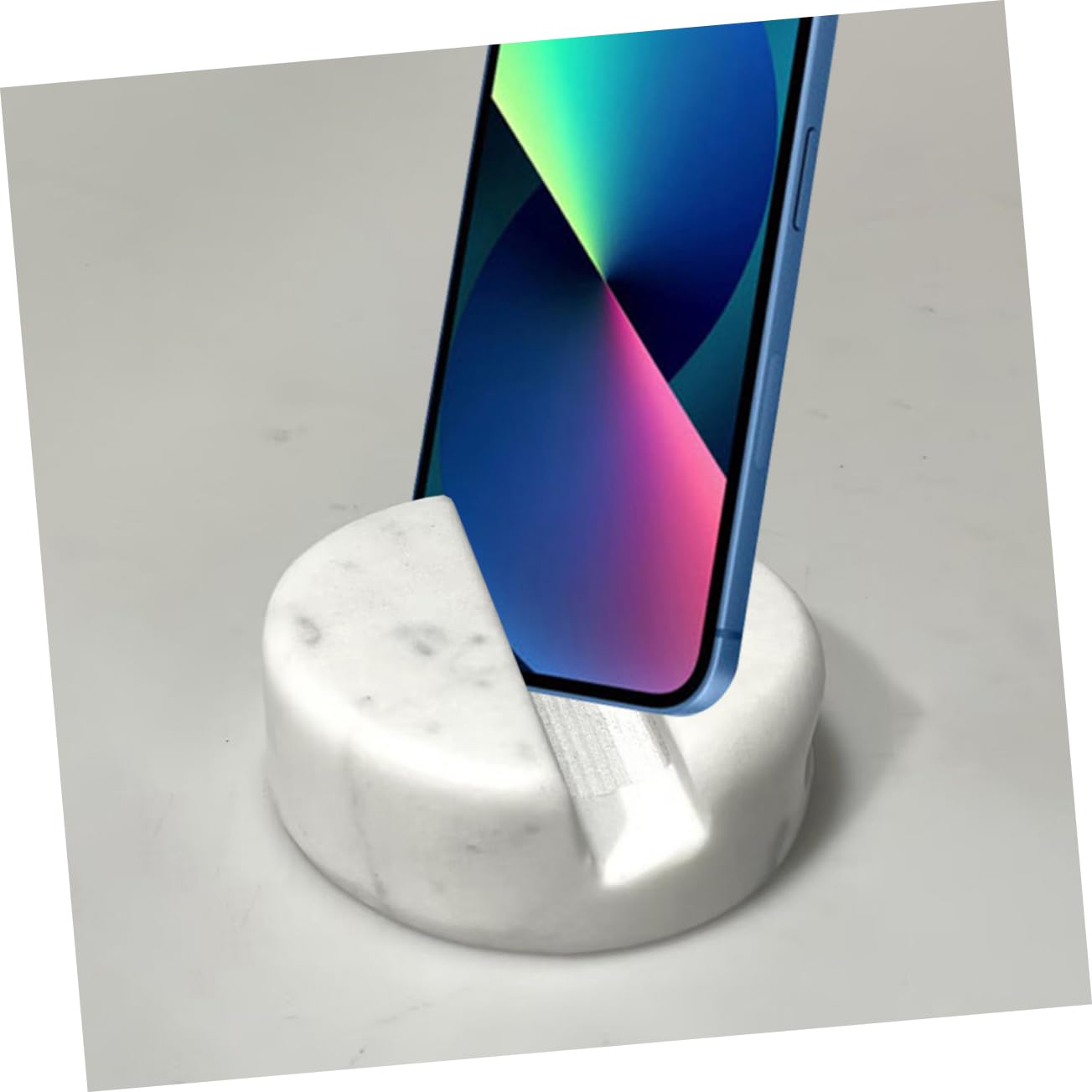 KOMBIUDA Soporte de Teléfono de Escritorio de Mármol Móvil y Tableta Base Estable de Mármol Natural Color