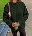 Okiwam Women's Oversized Sweaters Crewneck Cable Knit Pullover Casual Loose Fall Outfits Fashion Clothes 2025-M Army Green