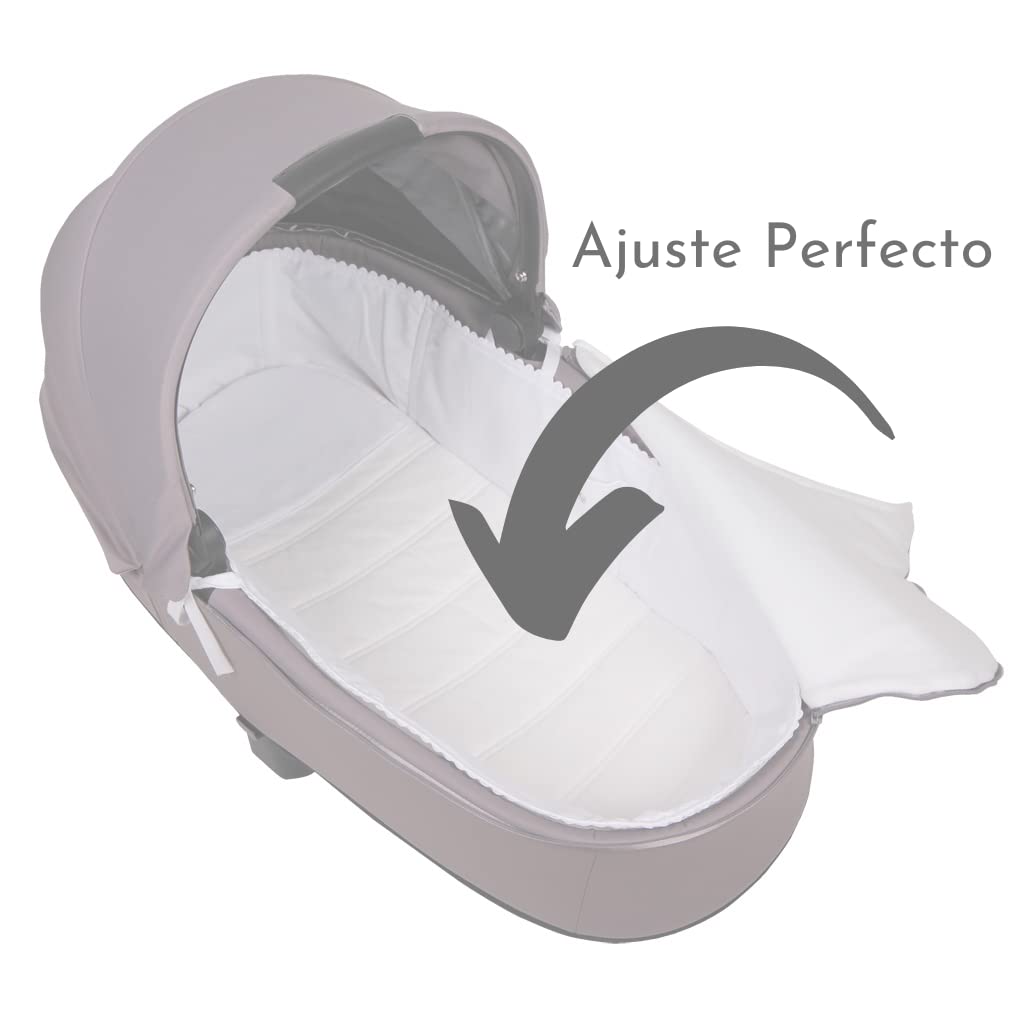 Funda Capazo Cybex Mios Carry Cot PIQUE CRUDO. (100% Algodón) -Paredes Acolchadas