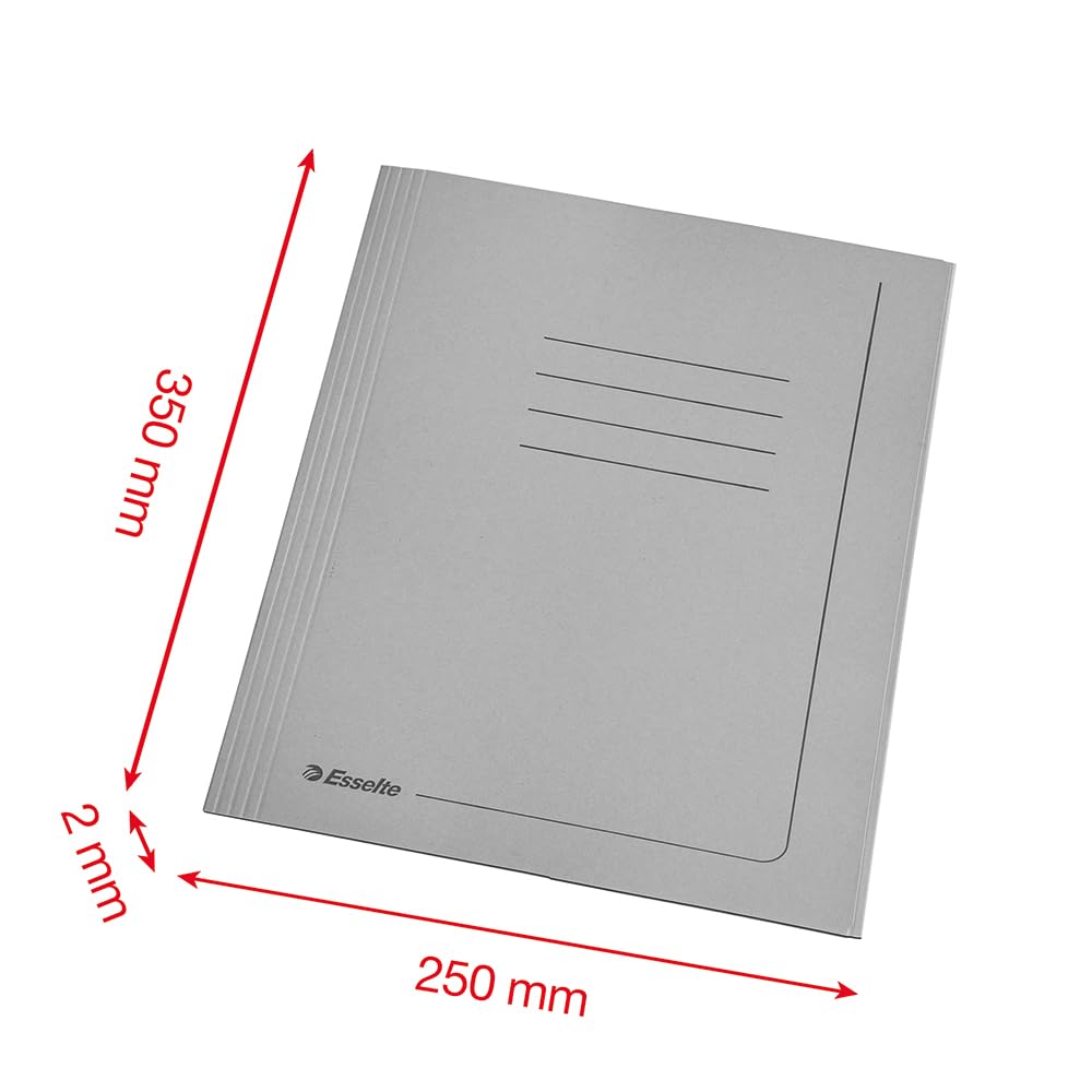 Esselte MANILLA, 25 pezzi Cartelline 3 lembi in robusto cartoncino 295 gr, Cartella f.to 25 x 35 cm protocollo A4, 100% riciclato, Raccogli documenti con dorso espandibile fino a 2 cm, Azzurro, 55135