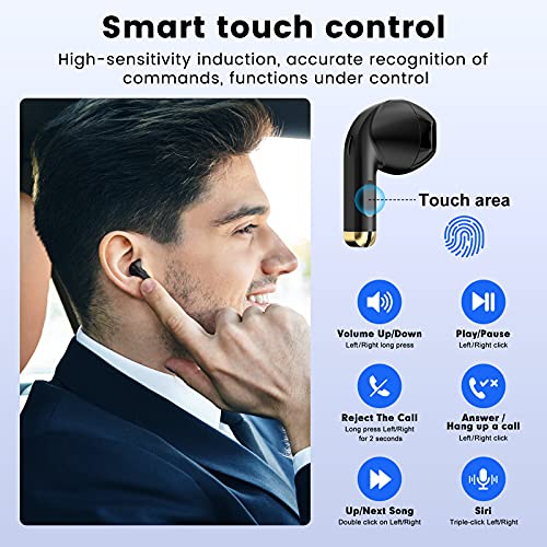 TICWRIS Bluetooth Kopfhörer in Ear, Bluetooth 5.1 Kabellose Ohrhörer mit Mikrofon, 36 Std Spielzeit Touch Control Sport Wireless Earphone für Smartphone/Laufen, Type C - Image 5