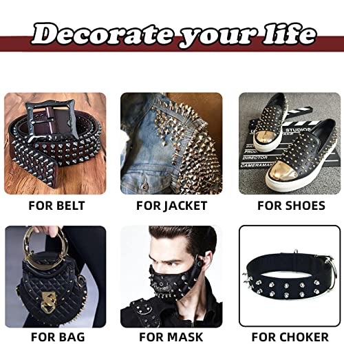 Camxtool 231023 270 Sets Punk Spikes, Camxtool Spikes For Clothing, 12 Sizes Studs And Spikes Kit Cone Spikes Leather Rivets Gothic Screw Back Studs thumb #3