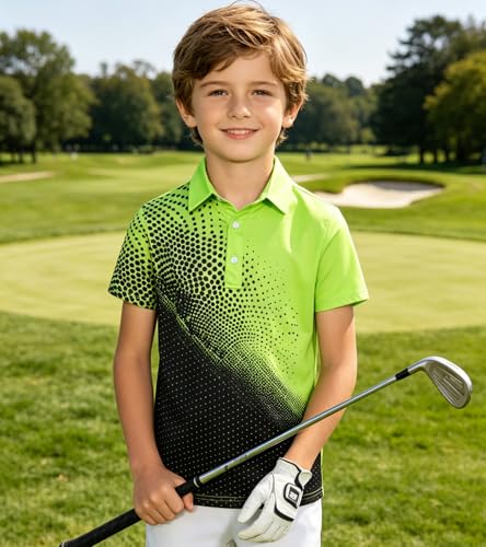 Image of uideazone Boys Polo Shirts Dry Fit Performance Golf Short Sleeve Casual School Uniform Size 5-14