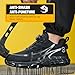 XKOWUO Mens Steel Toe Safety Work Shoes Construction Cushioned Sneakers Puncture Proof Anti Smashing Non Slip Comfortable Lightweight Fashion Black White US 11