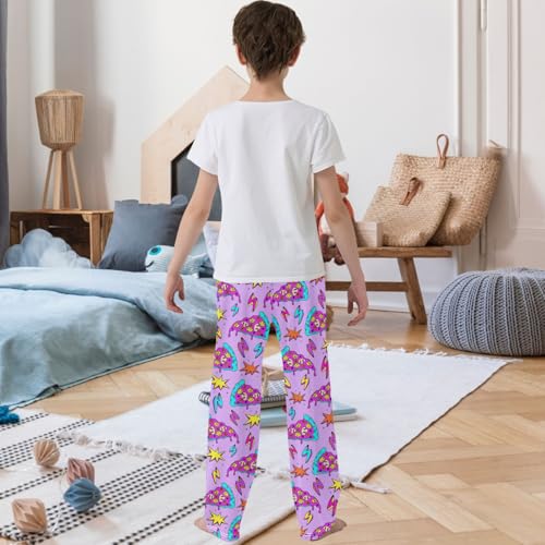 Boy's Pants Crazy Pizza Jogger Pants Elastic Waist Long Bottoms Trousers with Pockets 6-14 Years3