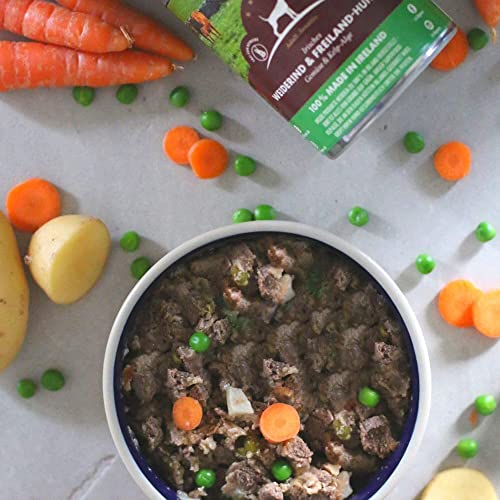 Irish Pure Premium Nassfutter für Hunde | 12x 390g | Weiderind | Vitamine | Getreidefrei | Sensitiv | mit Superfood Kelp-Alge | Nassfutter für alle Rassen