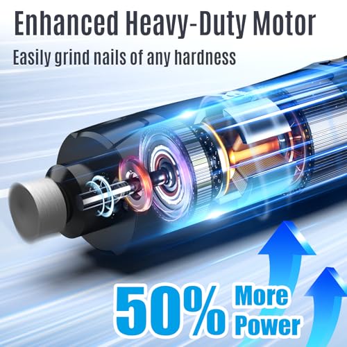 Casfuy New 6-Speed Dog Nail Grinder - 50% More Power Dog Nail Trimmers with 2 LED Lights Quiet 7h Running Time Electric Pet Nail Grinder File Toenail Grinder for Large Medium Small Dogs & Cats (DB) - Image 4