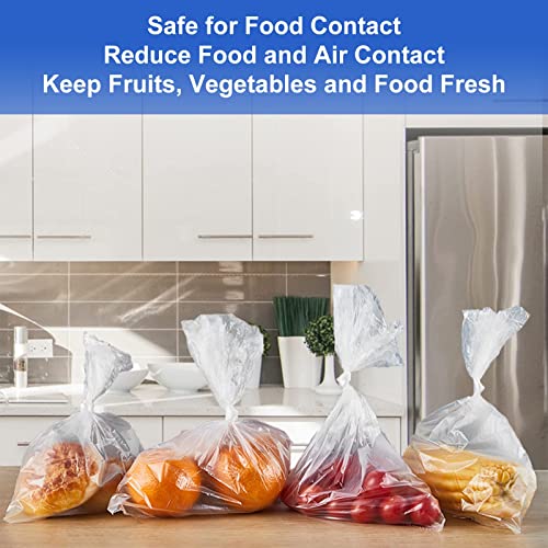 LabelMore 12\'\' x 16\'\' Plastic Produce Bags on a Roll, Clear, Food Storage Bags for Bread, Vegetable, Fruits and Meat, 350 Bags/Roll - Thumbnail 6