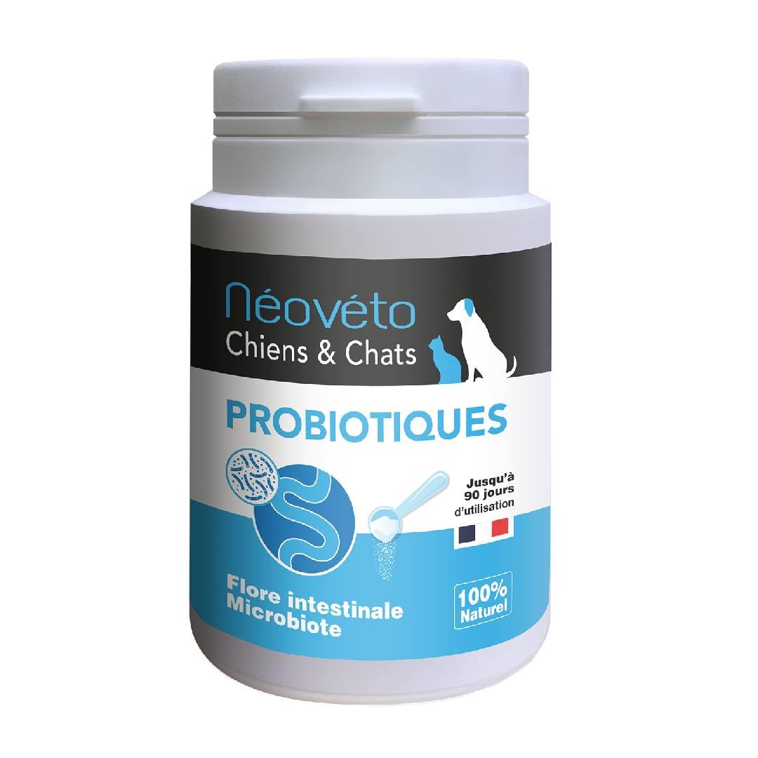 NEOVETO - Probiotics - Pro Powder and Prebiotics for Dogs & Cats - 90 spoonfuls - Active ingredients approved by French Veterinary Services - Made in France - Easy to administer — image 1