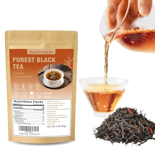 Image of ZenVerdant Yunnan Forest Black Tea Loose Leaf, Floral & Fruity Notes, 3 oz