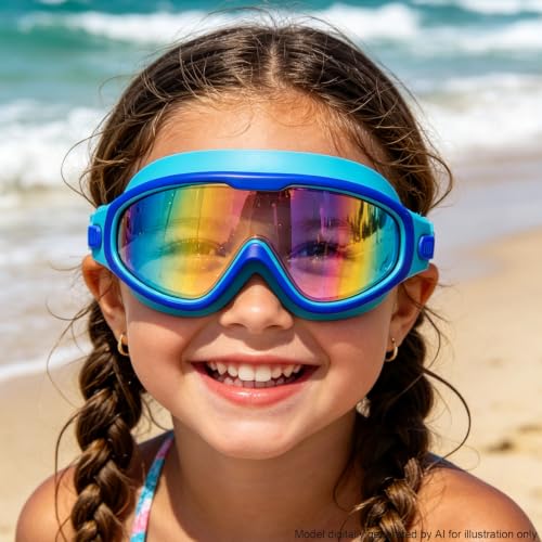 Image of Swim Goggles for Kids 6-12, Wide View Anti-Fog UV Protection No Leaking,Boys Girls Youth Swimming Goggles