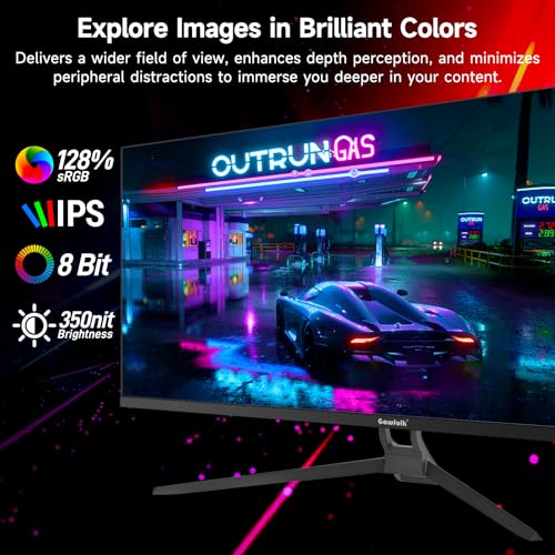 Image of Gawfolk Gaming Monitor 34 inch IPS 120Hz, Ultrawide PC Screen 2560x1080P Ultra-Thin Zero Frame Computer Display for Home Office Business, DP, HDMI, Wall-Mounted, Black