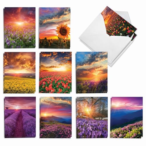 Cartes de notes assorties et enveloppes cadeau idéal pour amateurs de correspondance florale