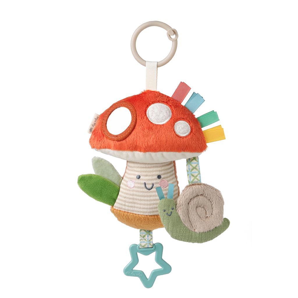 Itzy Ritzy Bitzy Traveler Car Seat & Stroller Toy for Babies – Developmental Sensory Toy Features Crinkle & Rattle Sounds & Multiple Textures –Hanging