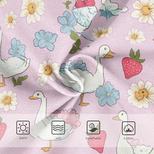 Wusikd Cute Geese Girls' Underwear Cotton Pink Strawberry Girls Briefs Soft Toddler Underwear 2T3