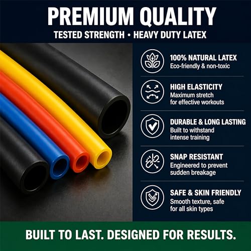 Image of JoyBand Resistance Band Set with Handles | Resistance Tube & Stretch Band for Exercise | Home Workout Fitness Kit with Door Anchor & Ankle Straps | Full Body Strength Training for Men & Women