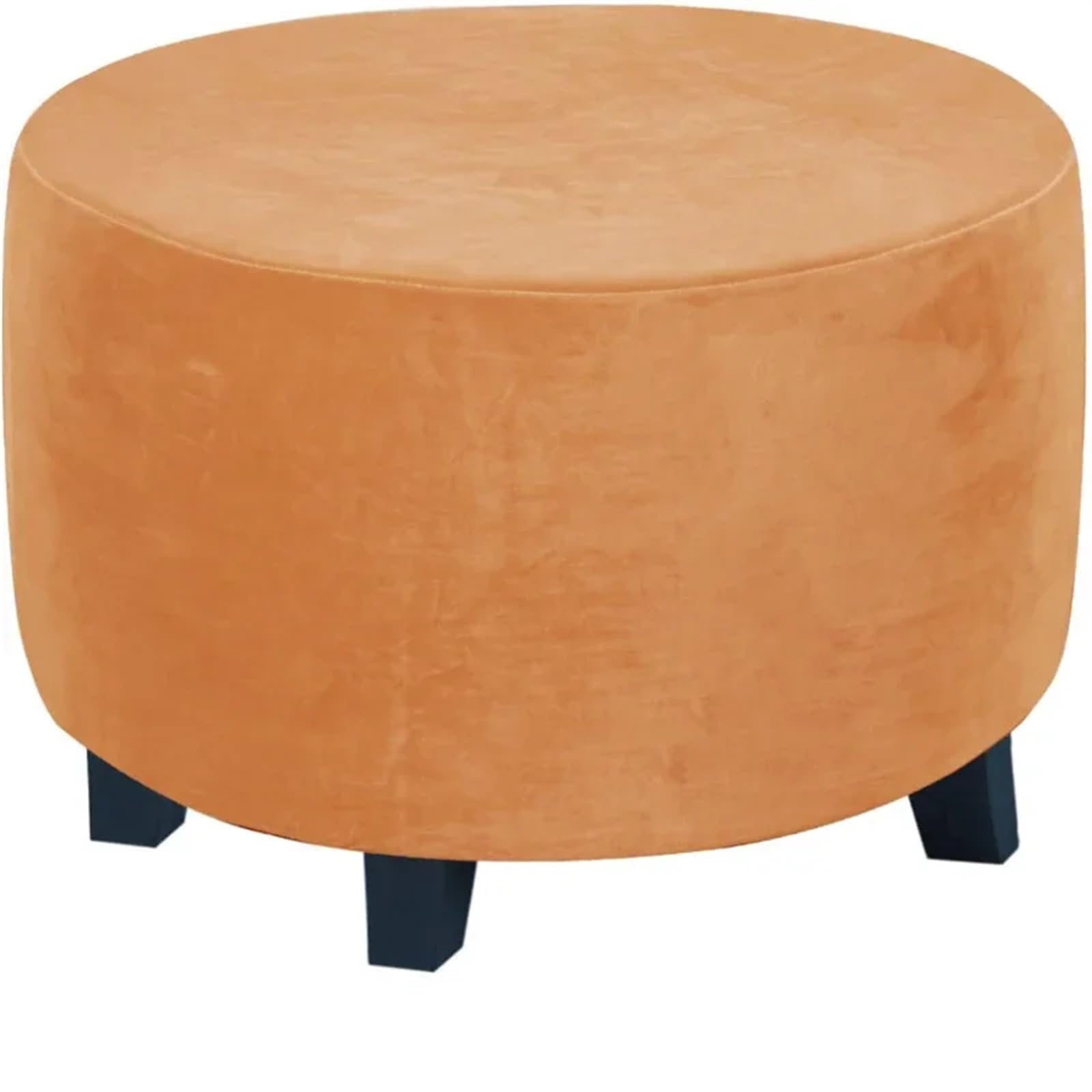 MZPOZB Round Stool Cover Round Ottoman Slipcover Footstool Protector Covers Storage Stool Ottoman Covers Washable Stool Cover(Orange,L)