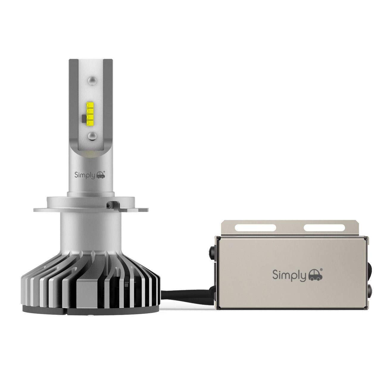 Simply Bombillas LED H1 de Repuesto para Faros Delanteros, 6000 K Blanco ártico Premium Luxeon, +200% más Brillante y más Fuerte luz