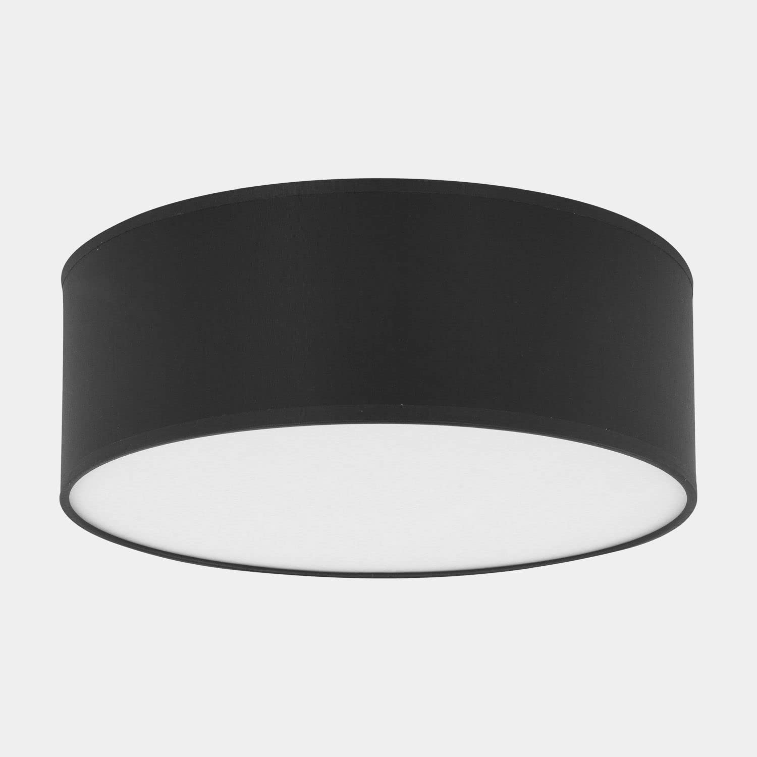 Licht-Erlebnisse Deckenleuchte rund Stoffschirm Ø 45 cm Schwarz blendarm flach 4x E27 Deckenlampe Schlafzimmer Wohnzimmer