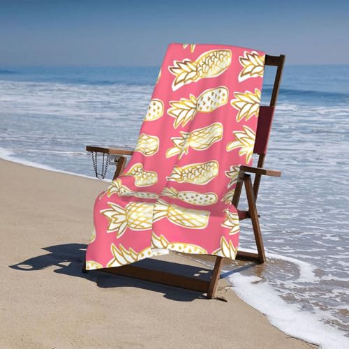 Serviette de bain microfibre ananas 81x132 cm absorbante - 6