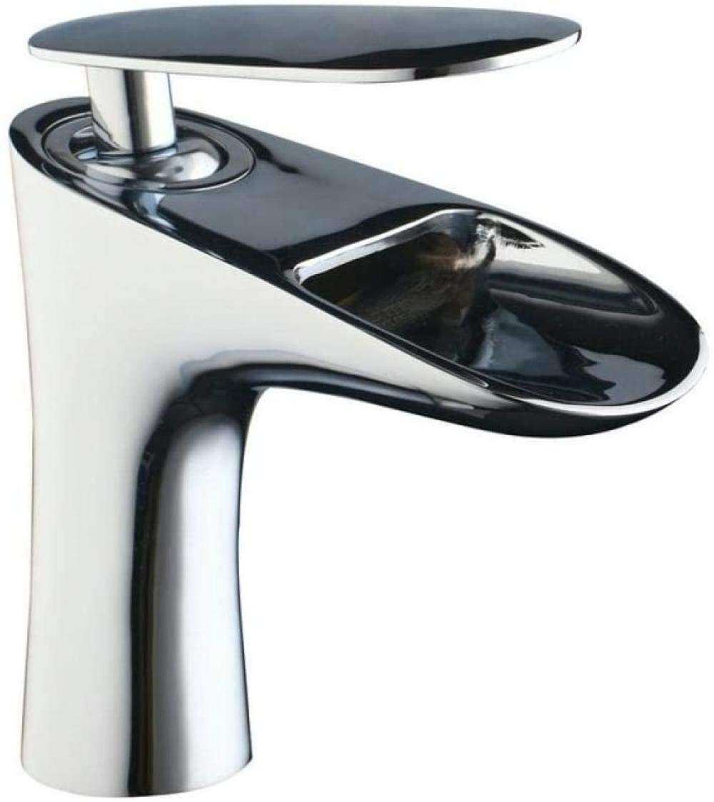 Robinet de salle de bain cascade d'argent pour lavabo et vasque moderne