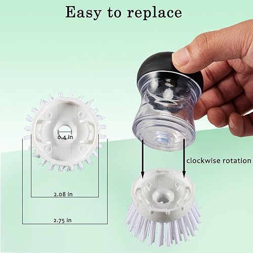 Miniatura 4 de YUJOIBAN Paquete de 6 cabezales de repuesto para cepillo de platos OXO Good Grips dispensador de jabón, cepillo de palma de repuesto para cepillo