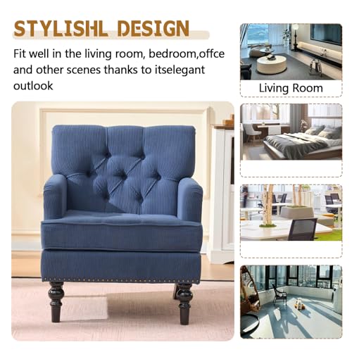 Sillón Plegable Tela Azul miniatura 7