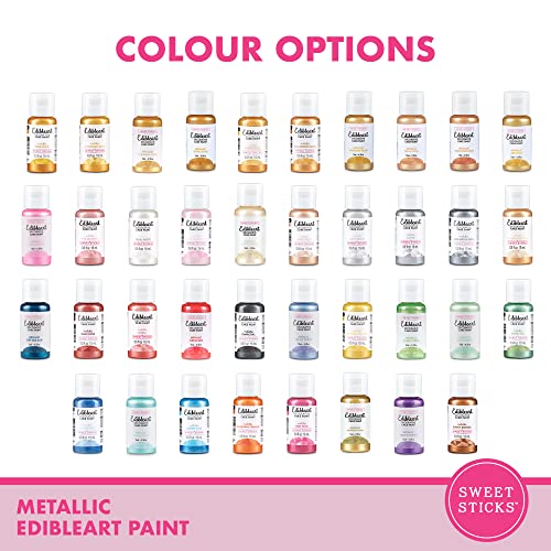 Image of Sweet Sticks Edible Art Decorative Cake Paint 0.5 Ounce (15 Milliliters), Metallic Coral