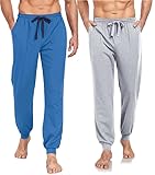 Photo Gallery colorfulleaf pantaloni da jogging da uomo, in cotone, per il tempo libero, leggeri, con polsini, grigio chiaro*1+blu scuro*1, l Photo Gallery colorfulleaf pantaloni da jogging da uomo, in cotone, per il tempo libero, leggeri, con polsini, grigio chiaro*1+blu scuro*1, l