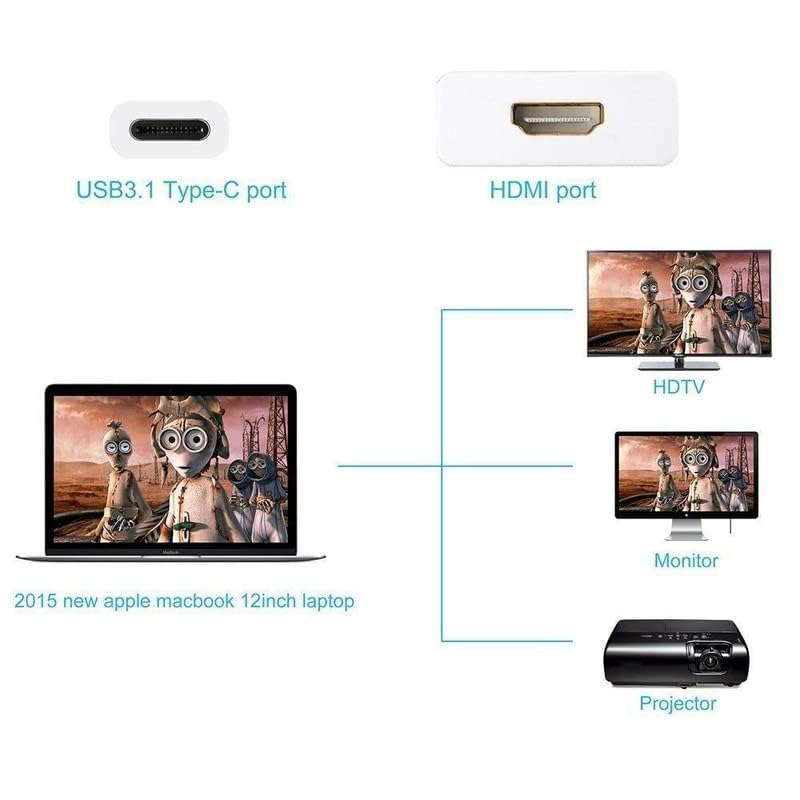Image of SANCY USB Type-C to HDMI Display Adapter, Silver, Video Converter for PC and Mobile