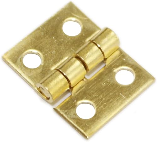 20 piezas de minibisagras chapadas en latón, pequeñas bisagras decorativas de caja de joyería, bisagras de latón, bisagras de gabinete de cajón a