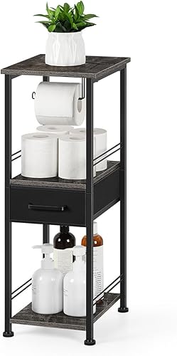 Gabinete de almacenamiento de baño independiente con cajón soporte de papel higiénico de 3 niveles organizador de almacenamiento de toallas de baño disponible en Yaxa Venezuela