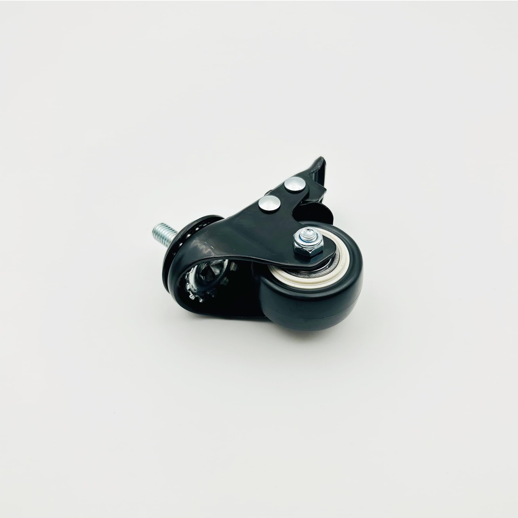 LIKERAINY Ruedas Giratorias de PE con Freno IC4811A Giro 360° Rosca Montaje Muebles Gabinete Diámetro 40mm Paquete de 4