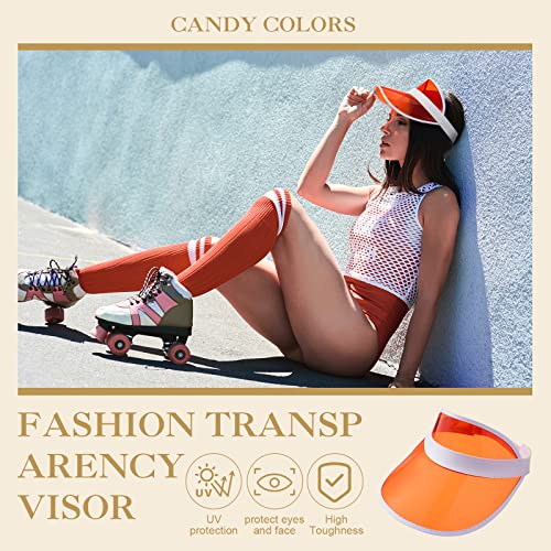 40 Pack Plastic Sun Visor Hats Women Pvc Colorful Clear Uv Protection Cap Unisex Colored Poker Hat For Tennis Party Sports Football Golf Outdoor Activities, 11 Colors #TOP3
