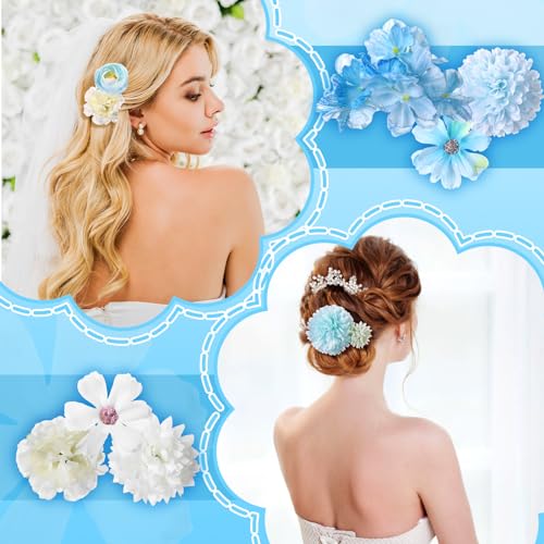 image for BBTO 21 Pcs Flower Hair Clip Rose Hair Clips Barrettes for Women Flowe