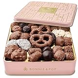 BONNIE AND POP - Valentines Day Gift Basket for Women | Chocolate Gift Box for Woman | Gift Set for Valentines, Her, Mom, Wife, Girlfriend, Lover, Romantic | Bonnie and Pop