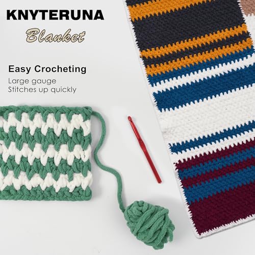 Image of #6 Super Bulky Blanket Yarn for Crocheting - 4 Skeins(Each 10.5oz /300g, 220yds /201m), Chunky Chenille Thick Plush Big Soft Yarn for Crocheting Knitting Blankets, Misty Jungle Green